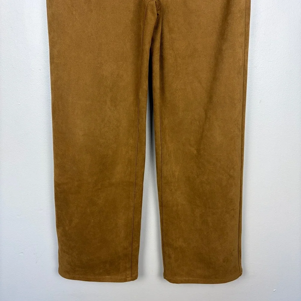 Banana Republic Ultra High-Rise Wide-Leg Vegan Suede Pant Tan Clean Girl Size 28
